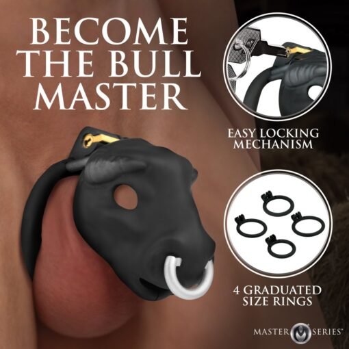 Master Series Bull Chastity Cage - Black - Image 5