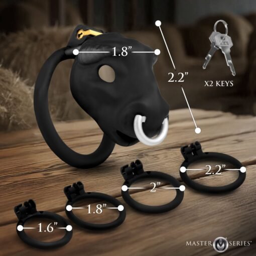 Master Series Bull Chastity Cage - Black - Image 3