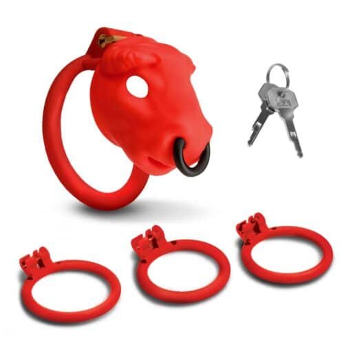Master Series Bull Chastity Cage - Red - Image 2