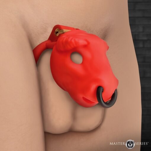 Master Series Bull Chastity Cage - Red - Image 6