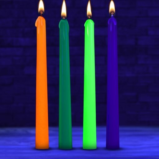 Master Series Glow Wav UV Blacklight Reactive Drip Candles (Set of 4) - Image 5