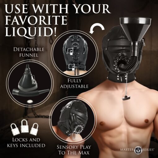 Master Series Degraded Sensory Deprivation Hood with Funnel - Black - Image 5