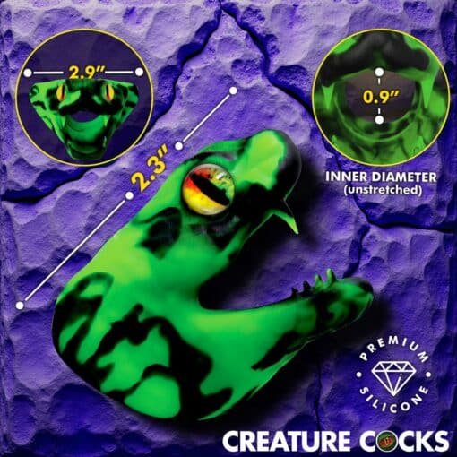 Creature Cocks Master Cobra Silicone Cock Ring - Green - Image 3