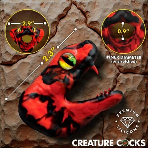 Creature Cocks Master Cobra Silicone Cock Ring - Red - Image 3