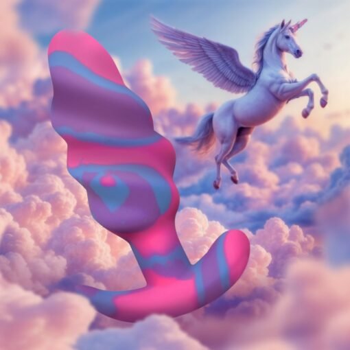 Creature Cocks Unicorn Swirl Silicone Butt Plug - Medium - Multicolor - Image 5