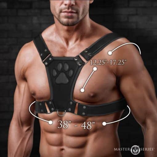 Master Series Alpha Pup Bulldog Harness - Black - Image 4