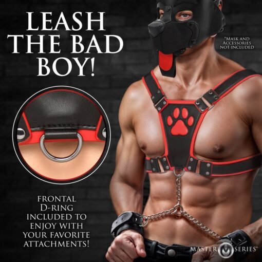 Master Series Alpha Pup Bulldog Harness - Red - Image 5