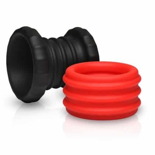 Jock 2-in-1 Silicone Cock Ring - Red/Black - Image 2