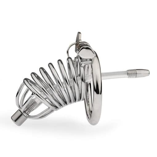 Master Series 30 Bird Cage Chastity Cage with Silicone Urethral Plug (50mm)