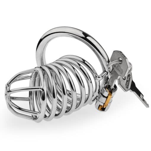 Master Series 30 Bird Cage Chastity Cage with Silicone Urethral Plug (50mm) - Image 4