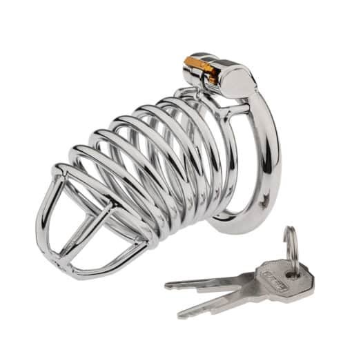 Master Series 30 Bird Cage Chastity Cage with Silicone Urethral Plug (50mm) - Image 3