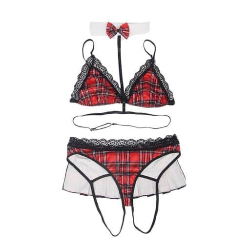 Sexy Checkered University Costume S/M - Image 9