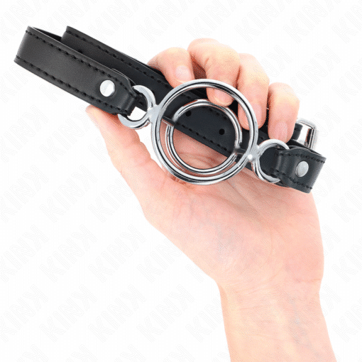 Kink - Gag With 2 O-Rings 3- 4 CM BLACK 63 X 2.5 CM - Image 2