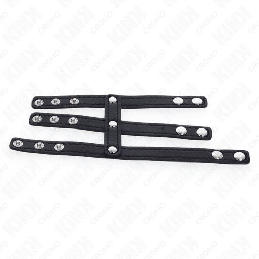 Kink – Triple Leather Penis Ring with Pressure Closure – Nr 34 - Image 5