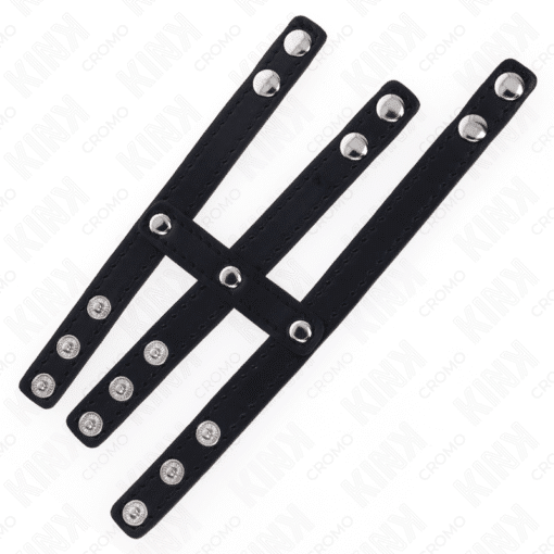 Kink – Triple Leather Penis Ring with Pressure Closure – Nr 34 - Image 6