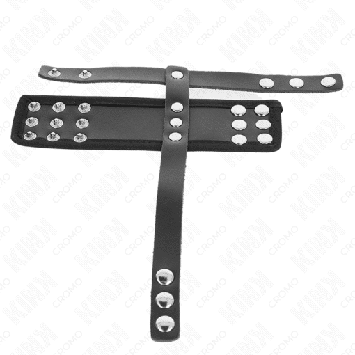 Kink – Leather Penis Cage Ring with Adjustable Coated Ball Divider Strap – Nr 32 - Image 3