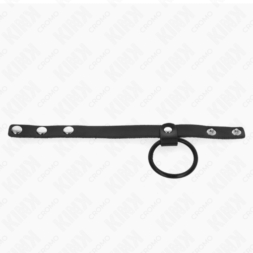 Kink – Silicone Penis Ring 3.8 CM and Leather Ball Divider 22 CM x 1.5 CM – Nr 48 - Image 3