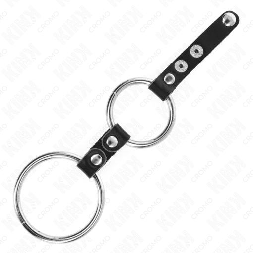 Kink – Double Penis Ring 3.8 CM TO 5 CM Connected by 2 Pin Leather – Nr 27 - Image 3