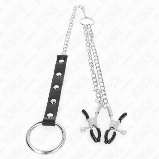 Kink - Metal Penis Ring 38 CM with Chain and Adjustable nipple Clamps Nr 5 - Image 4