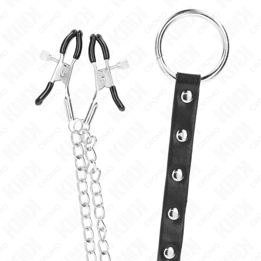 Kink - Metal Penis Ring 38 CM with Chain and Adjustable nipple Clamps Nr 5 - Image 2