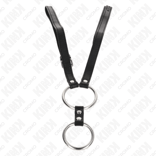 Kink – Double Metal Penis Ring 3.8 CM TO 4.5 CM with Leather Belt 112 CM – Nr 29 - Image 2