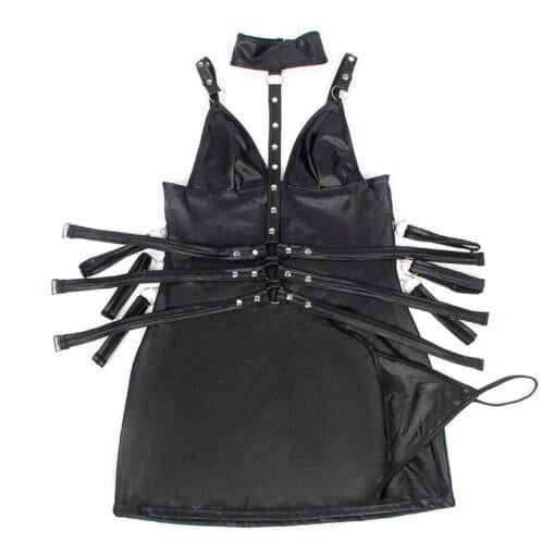 Dress Black PU Leather with Black PU Collar and Leather Arm Straps L/XL - Image 6