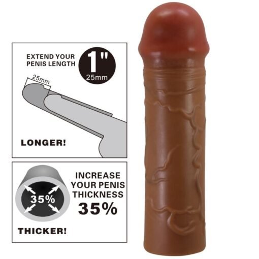 Pretty Love – Nile Penis Sleeve with 2.5 CM Extension Brown - Image 5