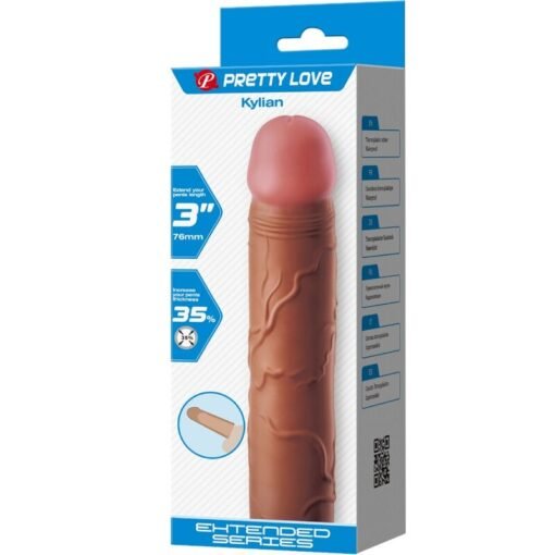 Pretty Love – Kylian Penis Sleeve with 7.6 CM Extension Brown