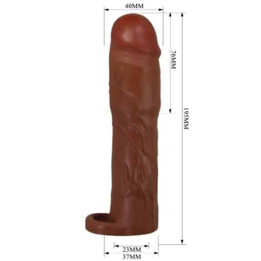 Pretty Love – Gerd Penis Sleeve with 7.6 CM Extension Brown - Image 4