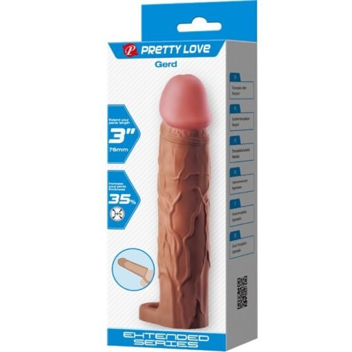 Pretty Love – Gerd Penis Sleeve with 7.6 CM Extension Brown