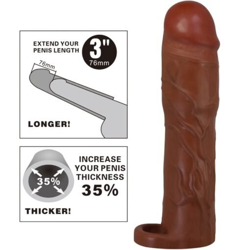 Pretty Love – Gerd Penis Sleeve with 7.6 CM Extension Brown - Image 5
