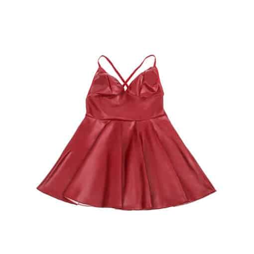 Dress Burgundy PU Leather with Burgundy PU Leather Strap S/M - Image 5