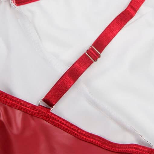 Dress Burgundy PU Leather with Burgundy PU Leather Strap S/M - Image 4