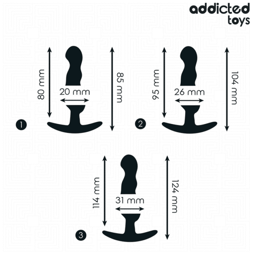 Addicted Toys - Set of 3 Silicone Anal Plugs - Model 1 - Image 3