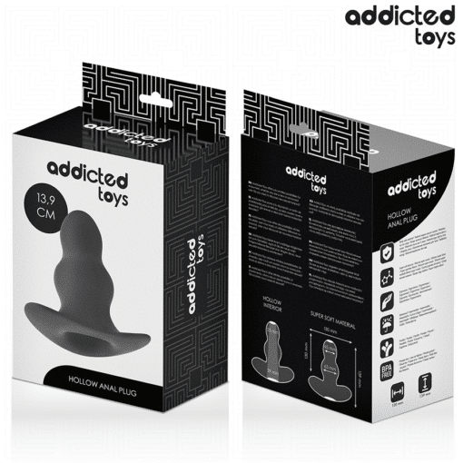 Addicted Toys - Black Hollow Silicone Anal Plug X-Large 13.9 CM - Image 6