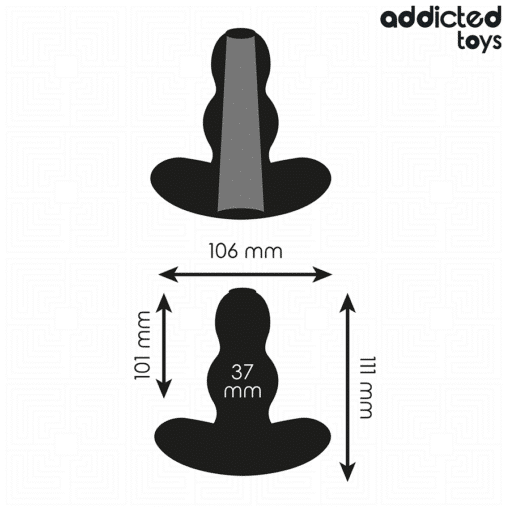 Addicted Toys - Black Hollow Silicone Anal Plug Large 11.1 CM - Image 3