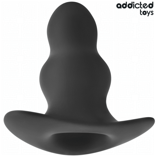 Addicted Toys - Black Hollow Silicone Anal Plug Large 11.1 CM - Image 7