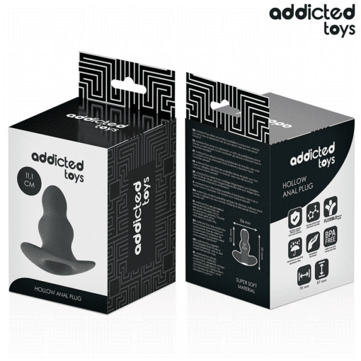 Addicted Toys - Black Hollow Silicone Anal Plug Large 11.1 CM - Image 6
