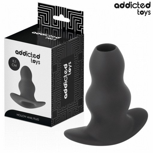 Addicted Toys - Black Hollow Silicone Anal Plug Large 11.1 CM