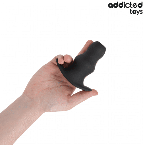 Addicted Toys - Black Hollow Silicone Anal Plug Medium 9.6 CM - Image 2