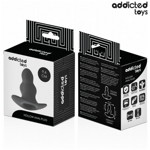 Addicted Toys - Black Hollow Silicone Anal Plug Medium 9.6 CM - Image 6