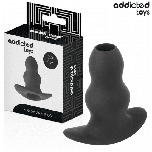 Addicted Toys - Black Hollow Silicone Anal Plug Small 7.3 CM