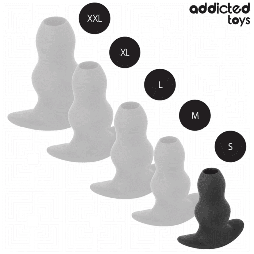 Addicted Toys - Black Hollow Silicone Anal Plug Small 7.3 CM - Image 4