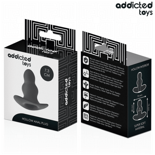 Addicted Toys - Black Hollow Silicone Anal Plug Small 7.3 CM - Image 6