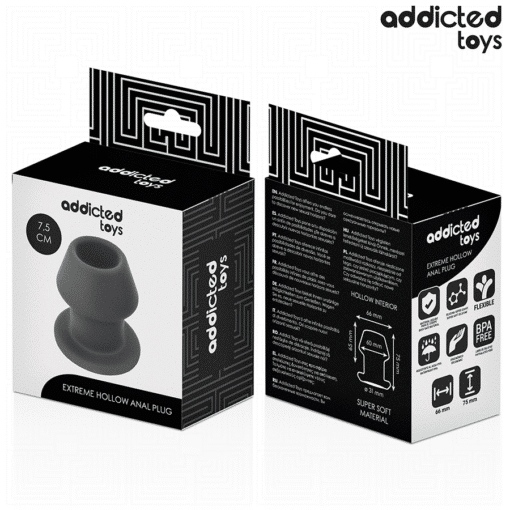 Addicted Toys – Extreme Hollow Silicone Anal Plug Small 7.5CM - Image 6