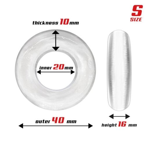 Beast Rings - Set of 3 Flexible Thick Cock Rings - Clear - Image 5