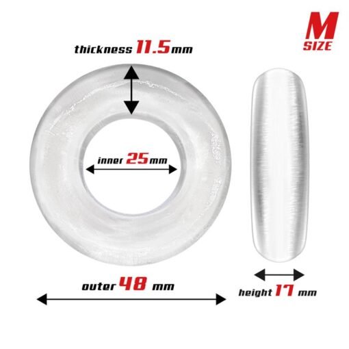Beast Rings - Set of 3 Flexible Thick Cock Rings - Clear - Image 4