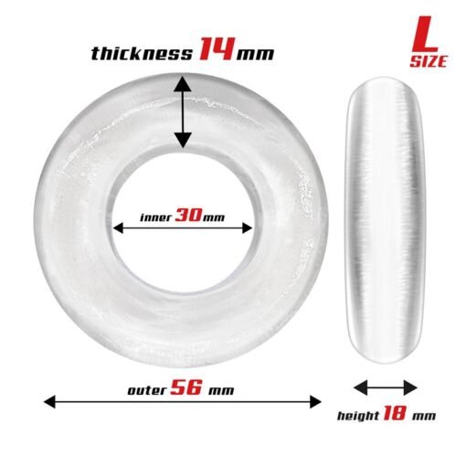 Beast Rings - Set of 3 Flexible Thick Cock Rings - Clear - Image 3