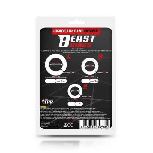 Beast Rings - Set of 3 Flexible Thick Cock Rings - Clear - Image 2