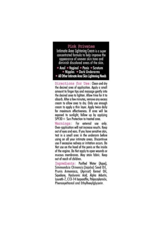Pink Privates Intimate Area Lightening Cream 1oz (30ml) - Image 2